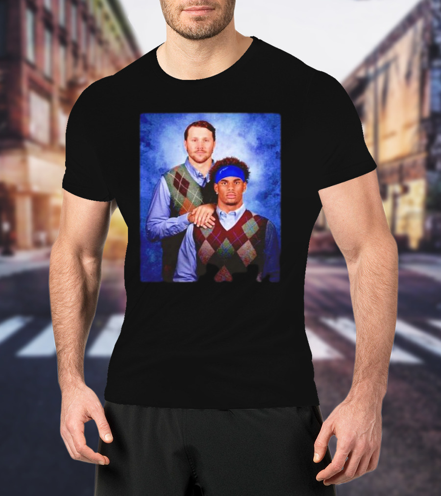 Buffalo Bills Josh Allen Keon Coleman Step Brothers T-Shirt