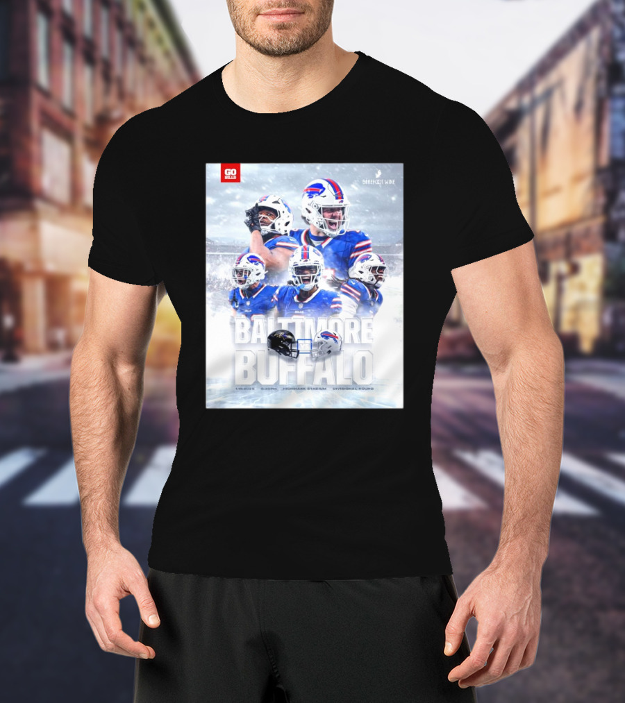 Buffalo Bills Vs Baltimore Ravens 1.19.2025 Highmark Stadium NFL Divisional Round T-Shirt