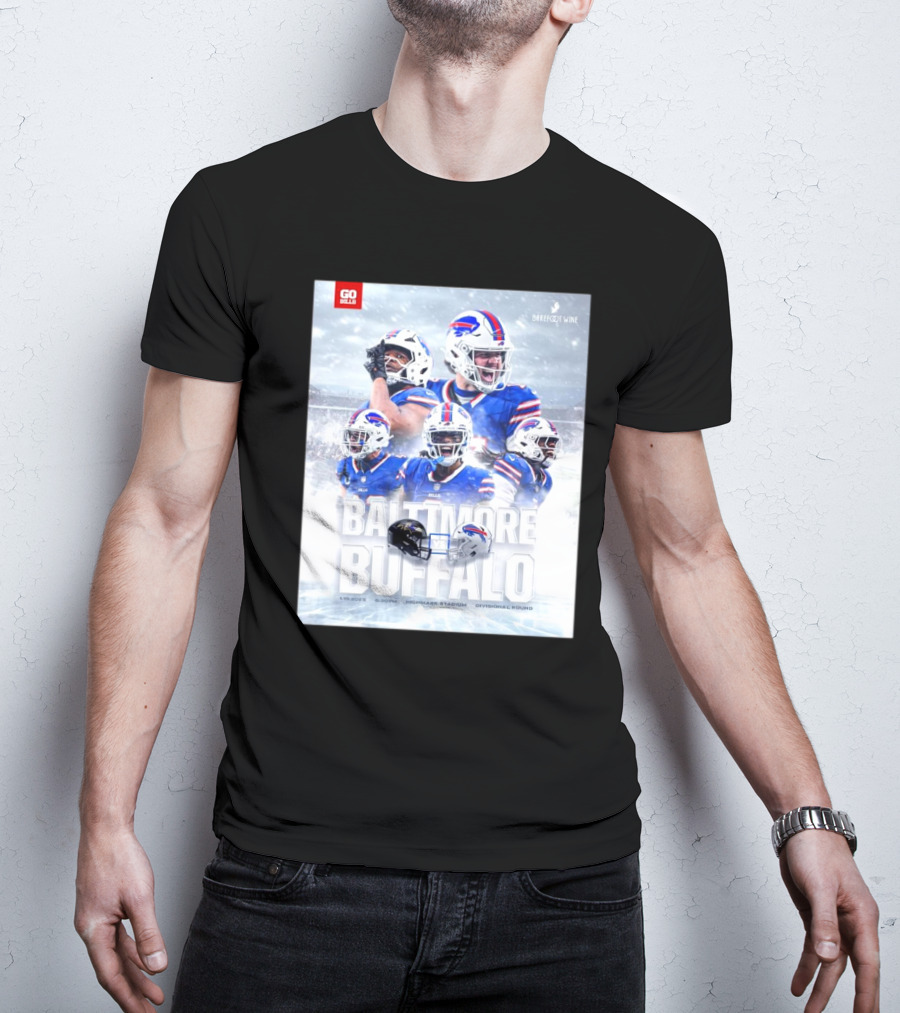 Buffalo Bills Vs Baltimore Ravens 1.19.2025 Highmark Stadium NFL Divisional Round T-Shirt