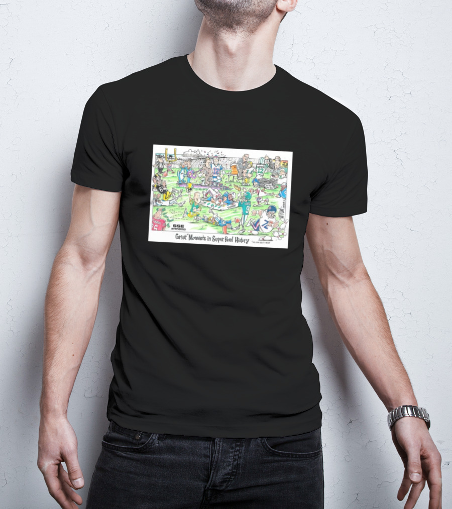 Buffalo Bills Win The Super Bowl Great Moments In Super Bowl History Include A Josh Allen Moment Painting T-Shirt
