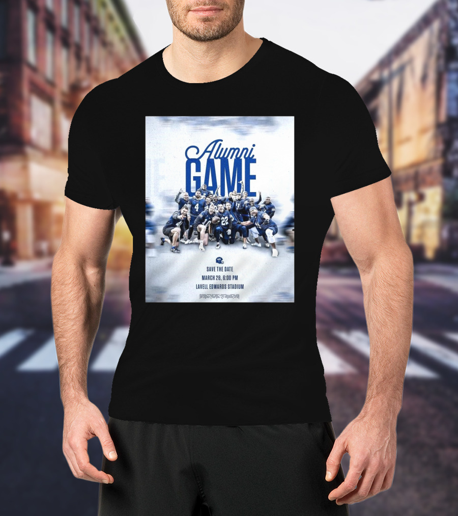 BYU Cougars Alumni Game Save The Date March 28 Lavell Edwards Stadium T-Shirt