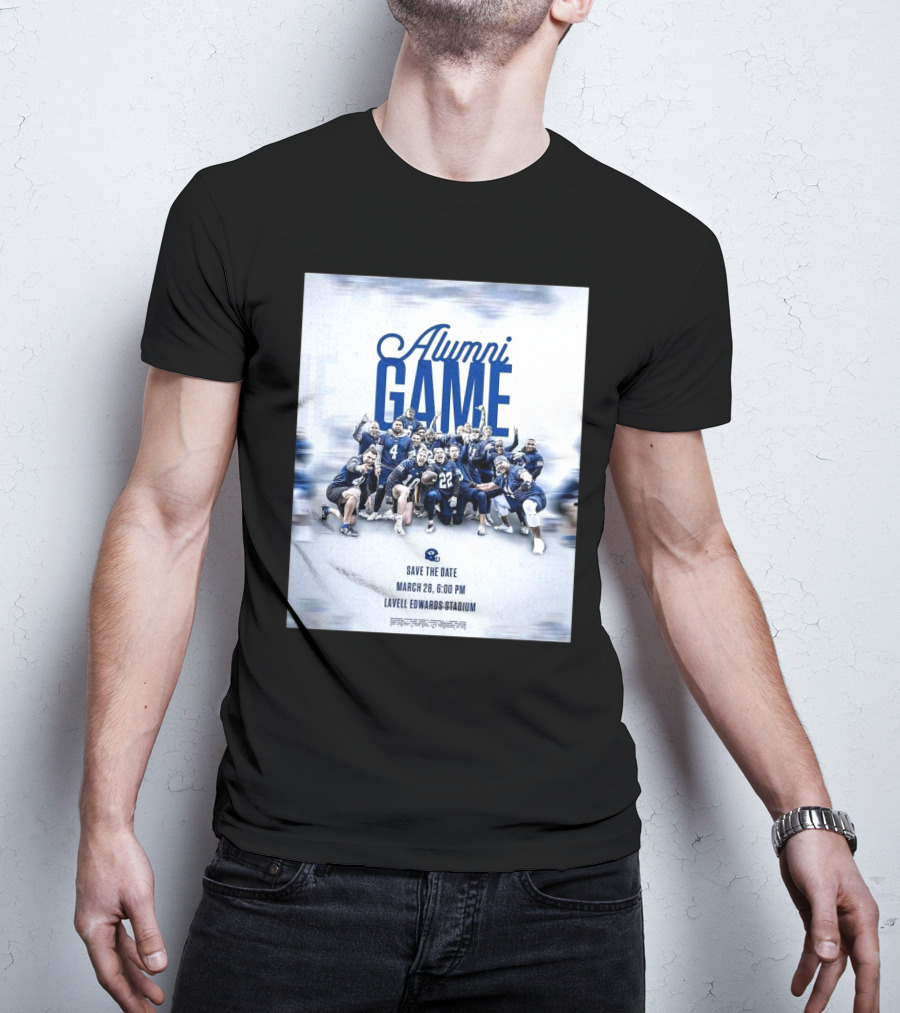 BYU Cougars Alumni Game Save The Date March 28 Lavell Edwards Stadium T-Shirt