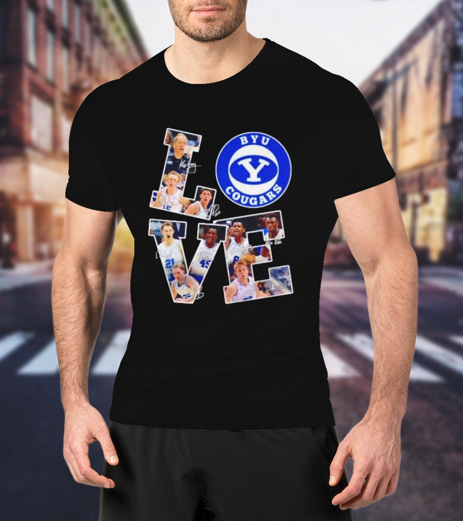 BYU Cougars Love Players Signatures T-Shirt