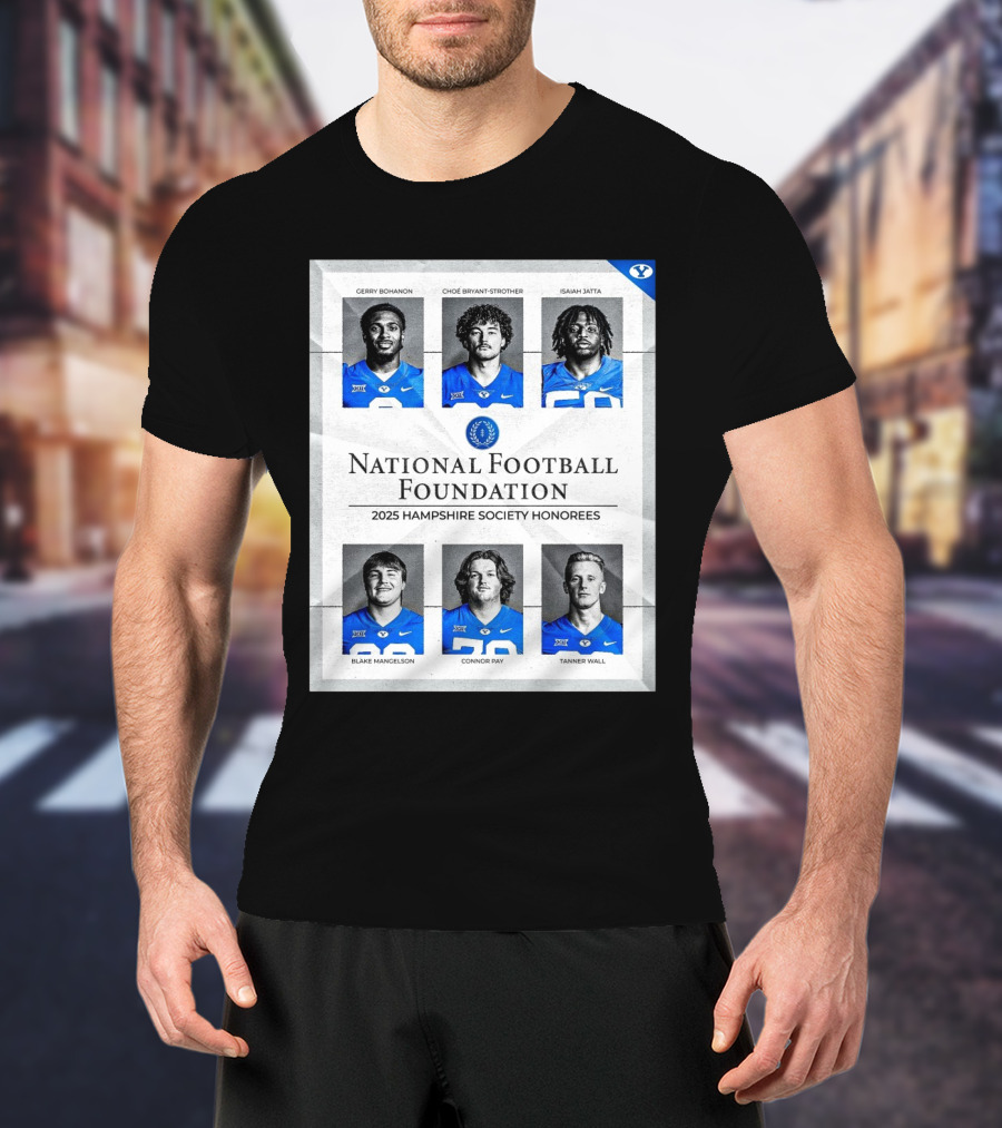 BYU Cougars National Football Foundation 2025 Hampshire Society Honorees Bohanon Bryant-Strother Jatta T-Shirt