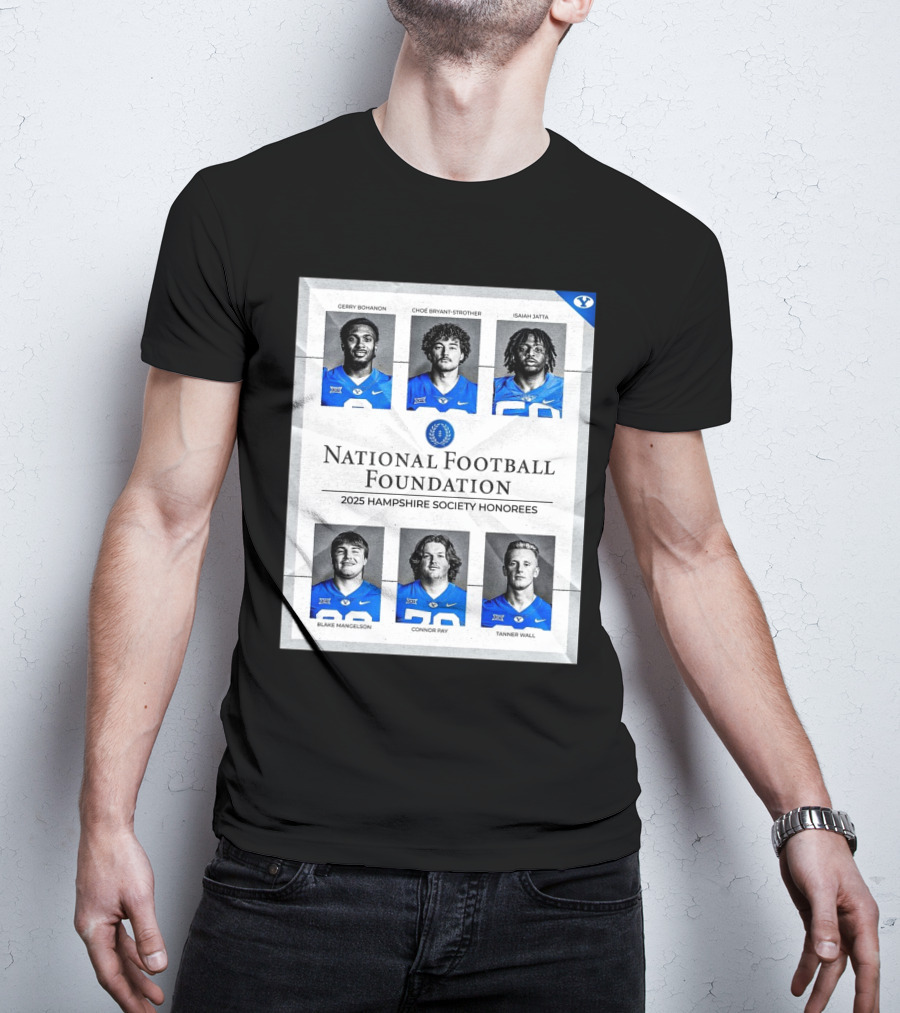 BYU Cougars National Football Foundation 2025 Hampshire Society Honorees Bohanon Bryant-Strother Jatta T-Shirt