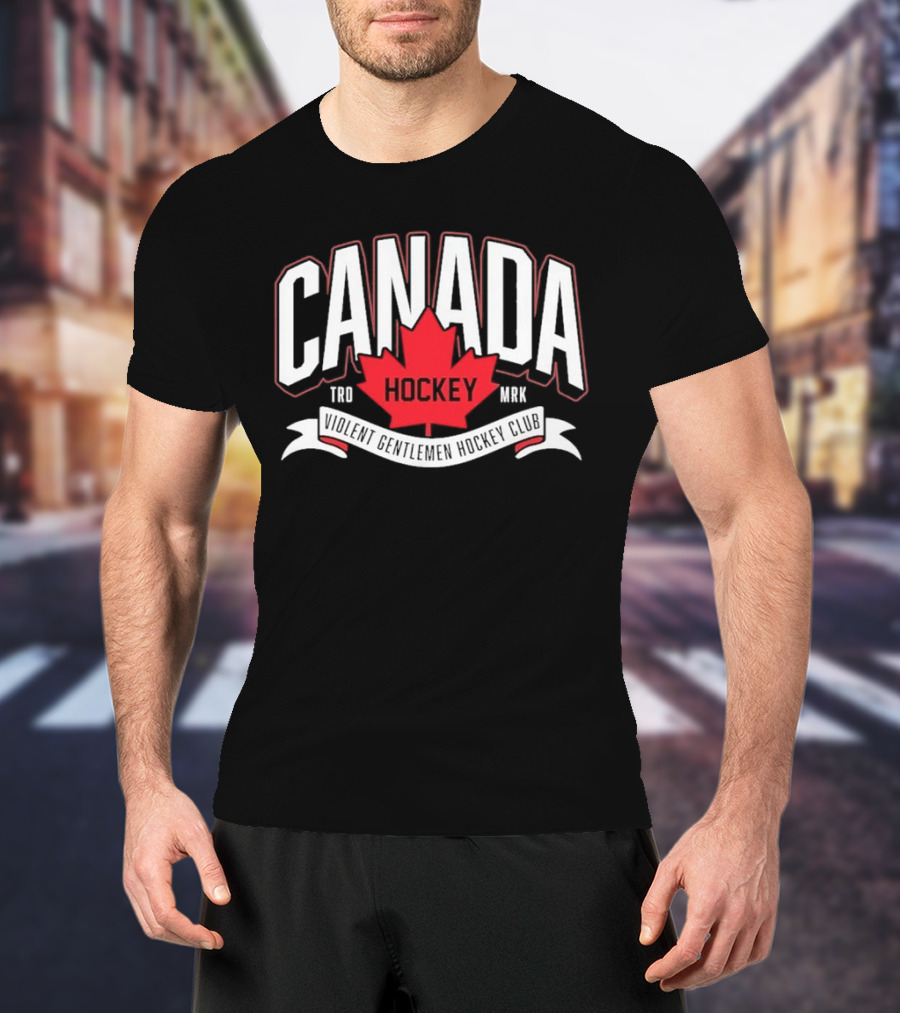 Canada Hockey Glowing Hearts Violent Gentlemen Hockey Club T-Shirt