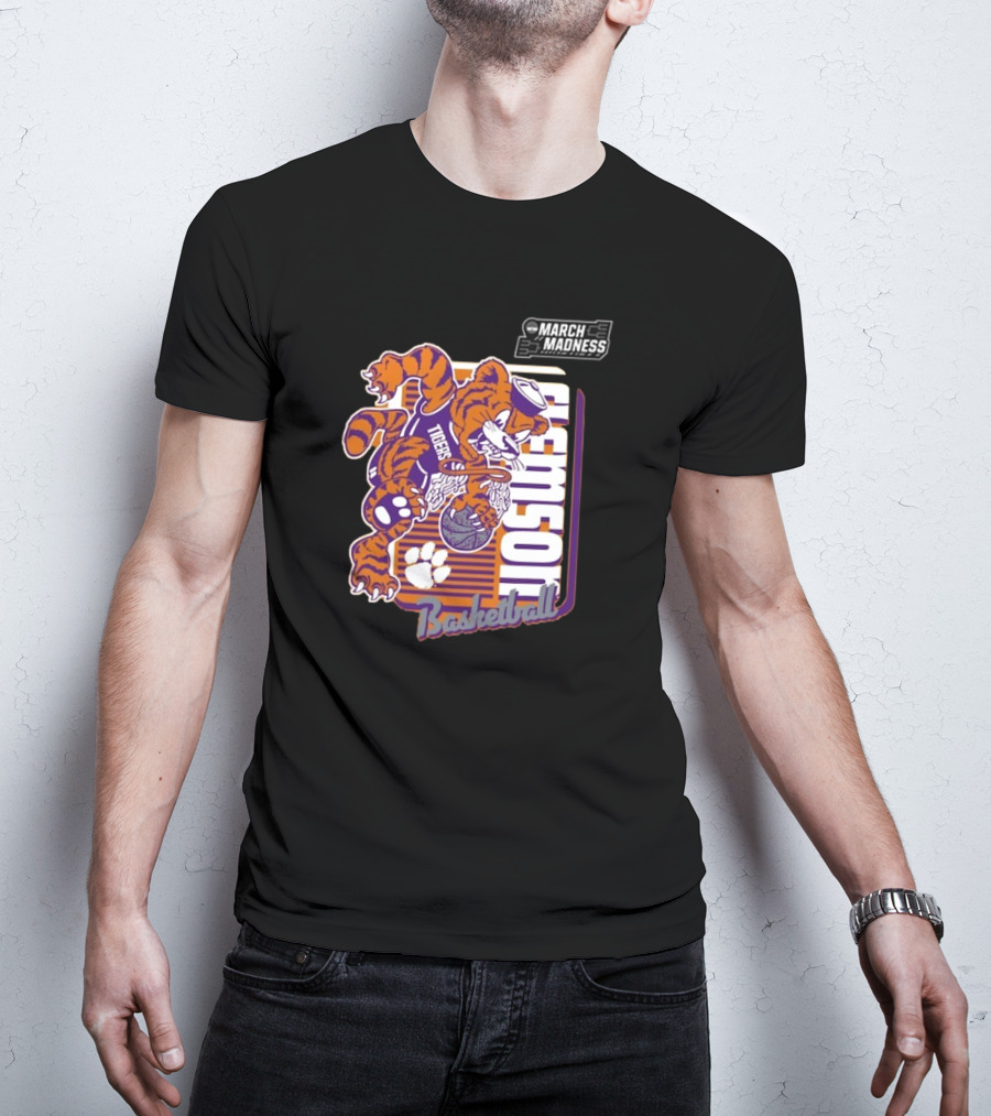 Clemson Basketball March Madness Dunking Tiger Mascot T-Shirt