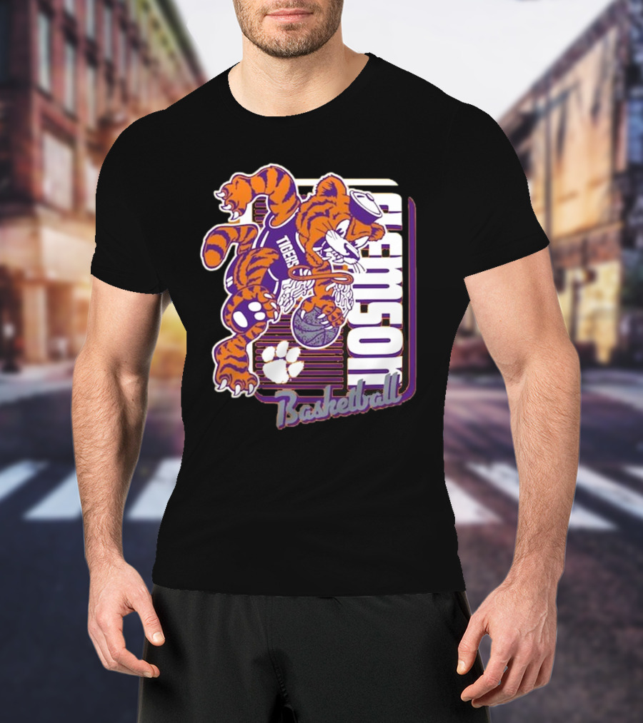 Clemson Tigers Basketball Mascot Dunk 2025 T-Shirt