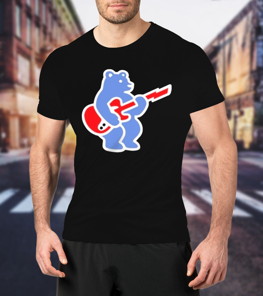Cubs Bear Guitar Logo T-Shirt