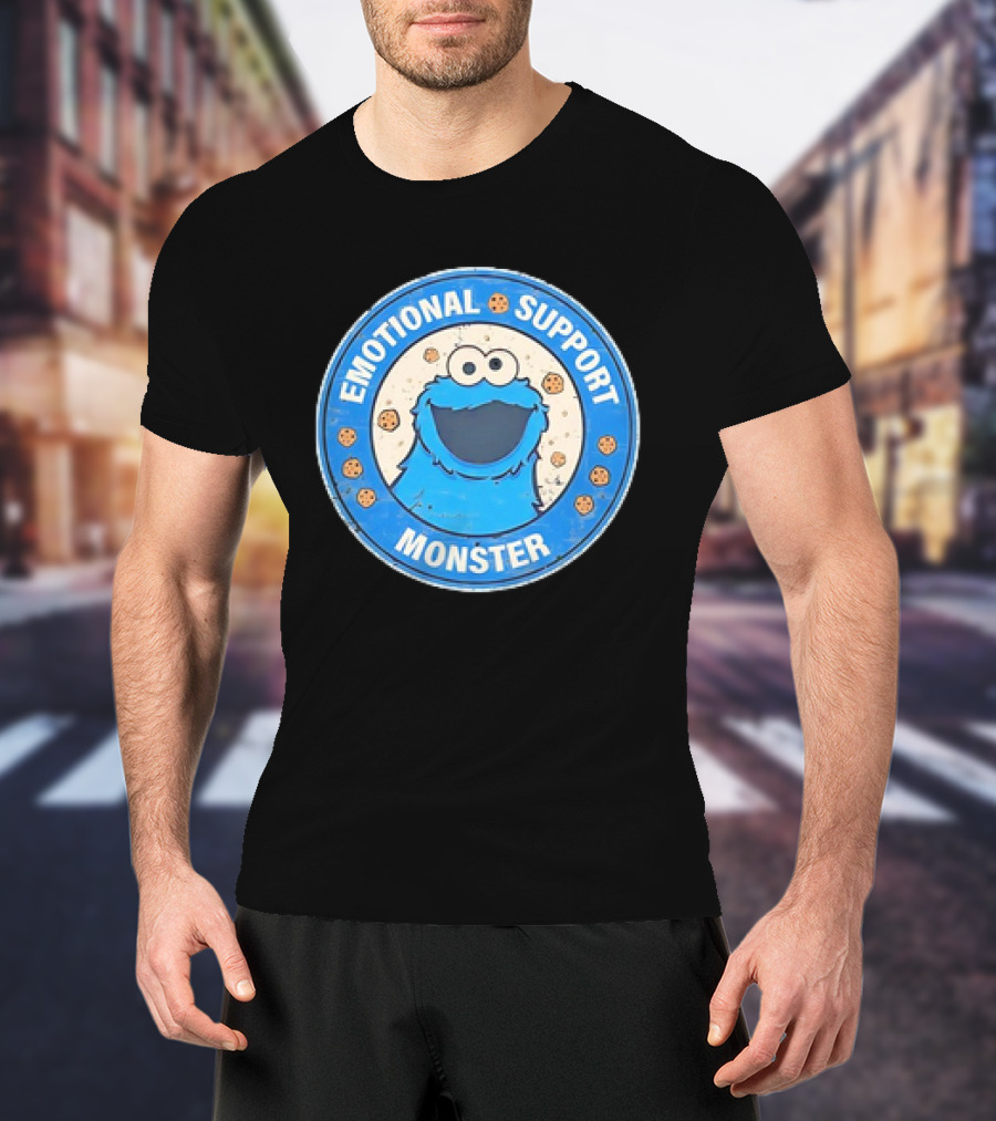 Cookie Monster Emotional Support Monster T-Shirt