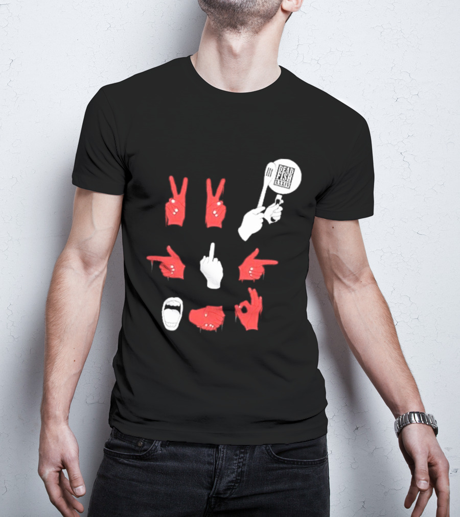 Dead Fish Moletom Careca Sangue Nas Maos 2025 T-Shirt