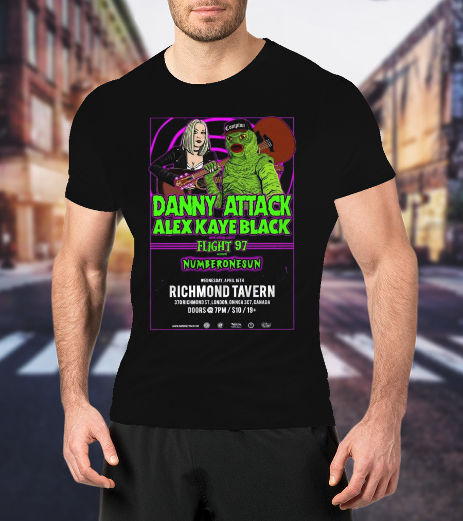 Danny Attack Alex Kaye Black Richmond Tavern London UK Apr 16 2025 T-Shirt
