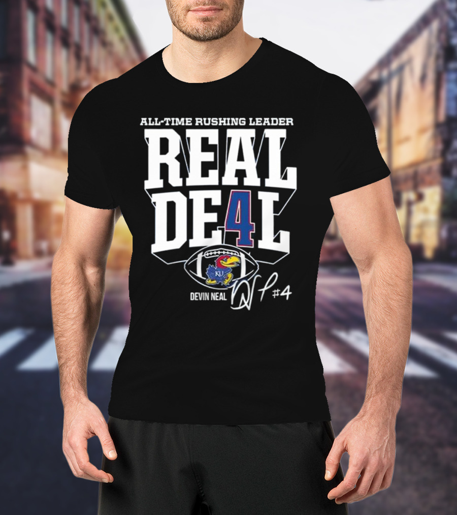 Devin Neal Jayhawks All-Time Rushing Leader Real Deal T-Shirt