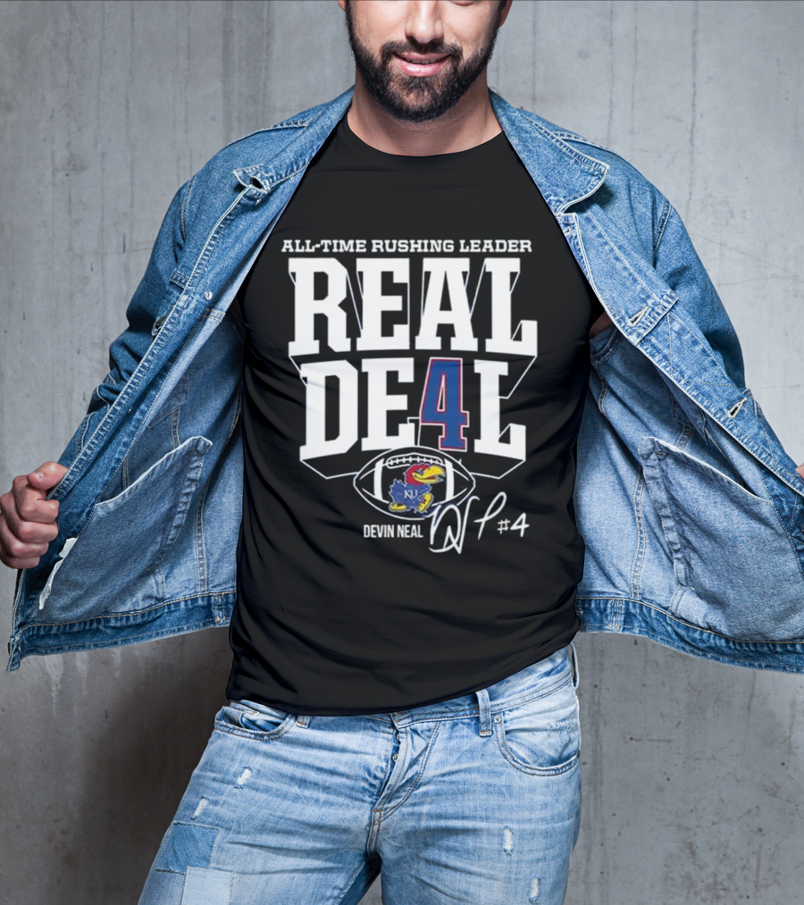 Devin Neal Jayhawks All-Time Rushing Leader Real Deal T-Shirt