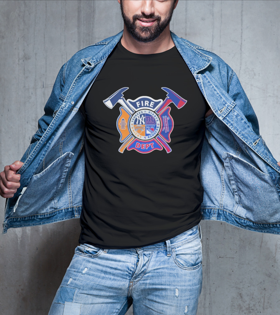 Fire Dept Yankees Giants Rangers Knicks T-Shirt