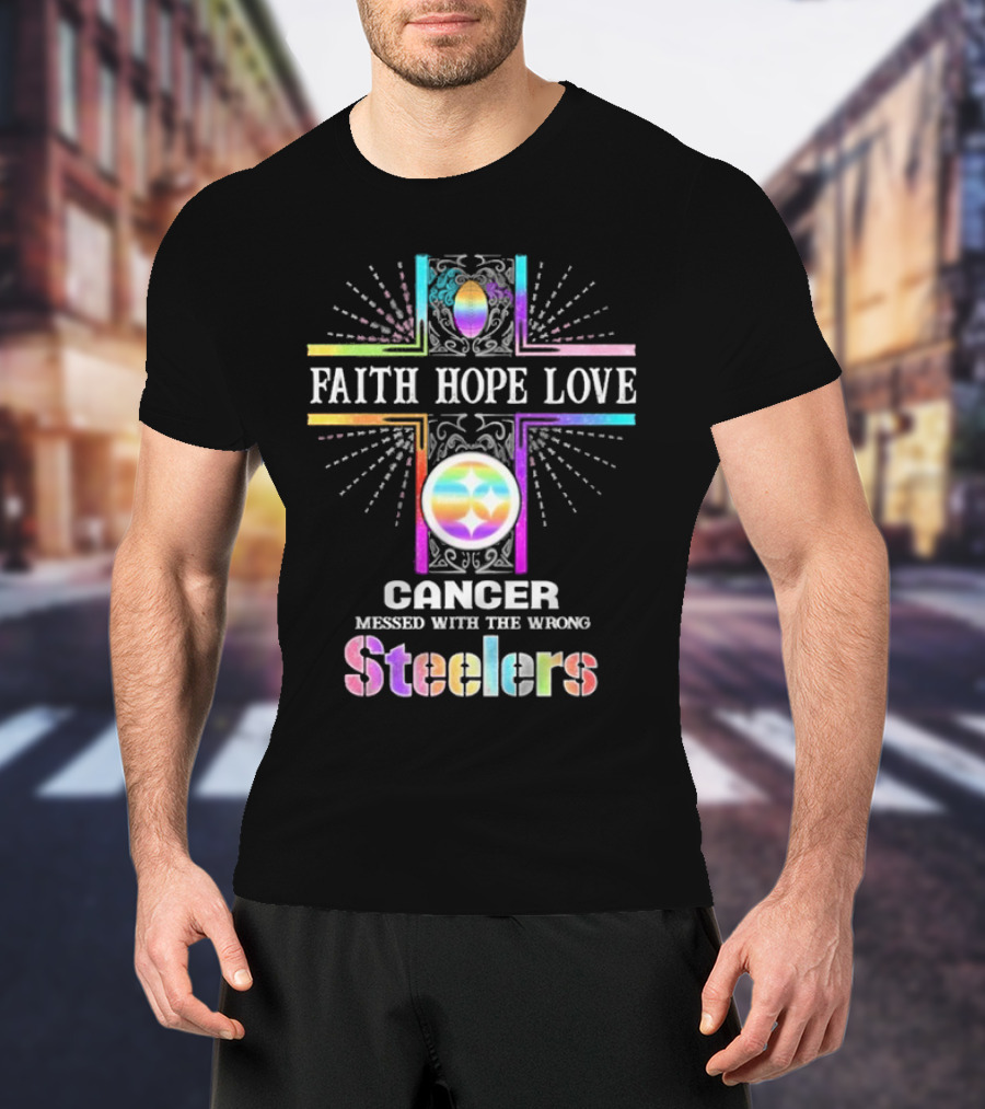 Faith Hope Love Cancer Messed With The Wrong Tampa Bay Buccaneers Pride T-Shirt