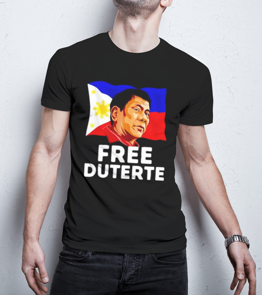 Free Duterte Philippines Flag Rodrigo Digong T-Shirt