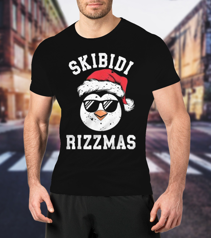 Funny Christmas Penguin Skibidi Rizzmas Merry Rizzmas T-Shirt