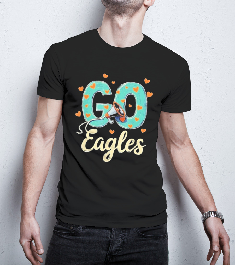 Go Cheer Eagles Heart T-Shirt