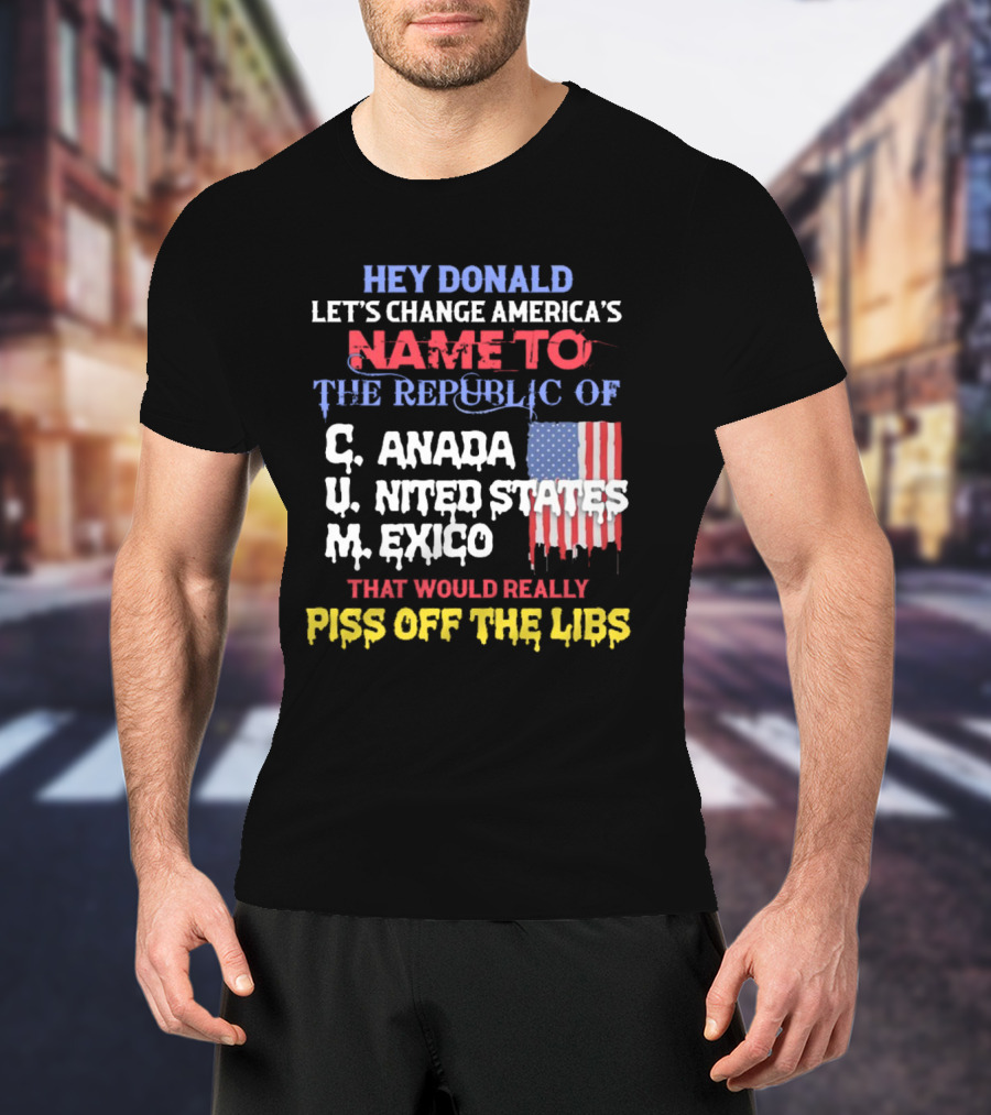 Hey Donald Let’s Change America’s Name To The Republic Of C.u.m That Would Really Piss Off The Libs T-Shirt