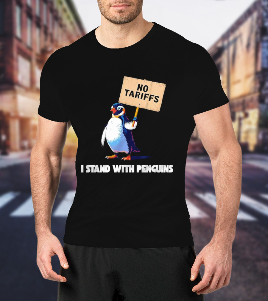 I Stand With Penguins No Tariffs Heard Island T-Shirt