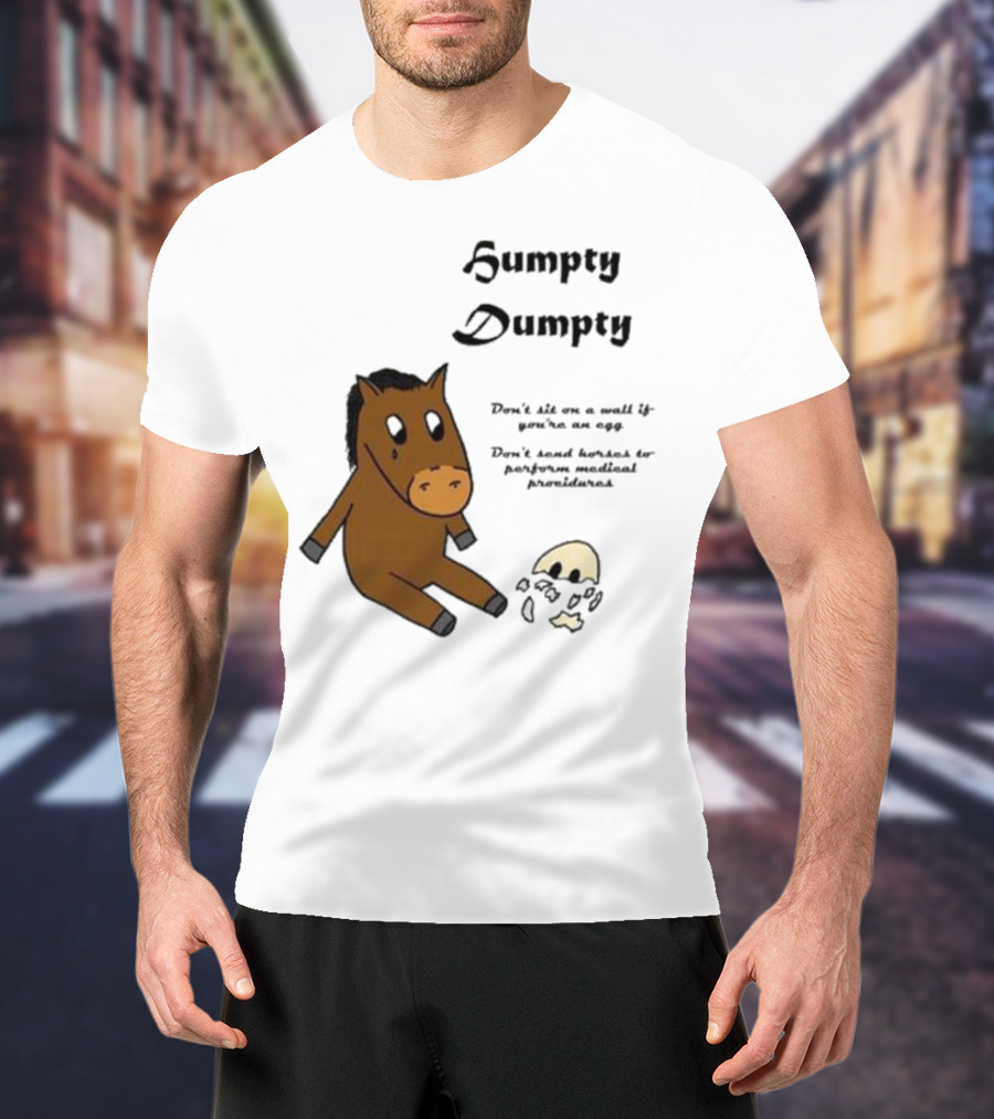 Humpty Dumpty Don't Sit On A Wall If You're An Egg Don't Send Horses For Medical Procedures T-Shirt