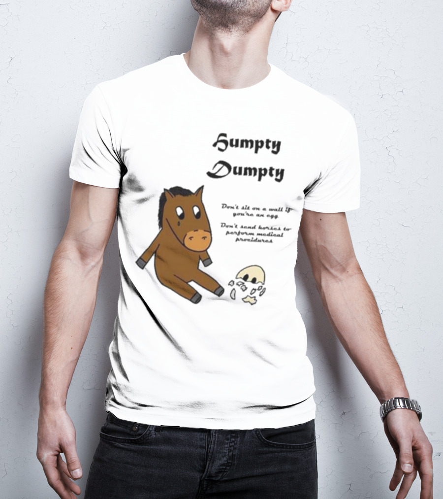 Humpty Dumpty Don't Sit On A Wall If You're An Egg Don't Send Horses For Medical Procedures T-Shirt