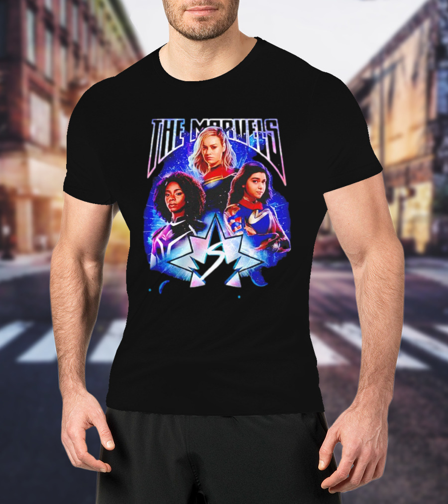 The Marvels Girls Superhero Characters Cosmic Starburst T-Shirt
