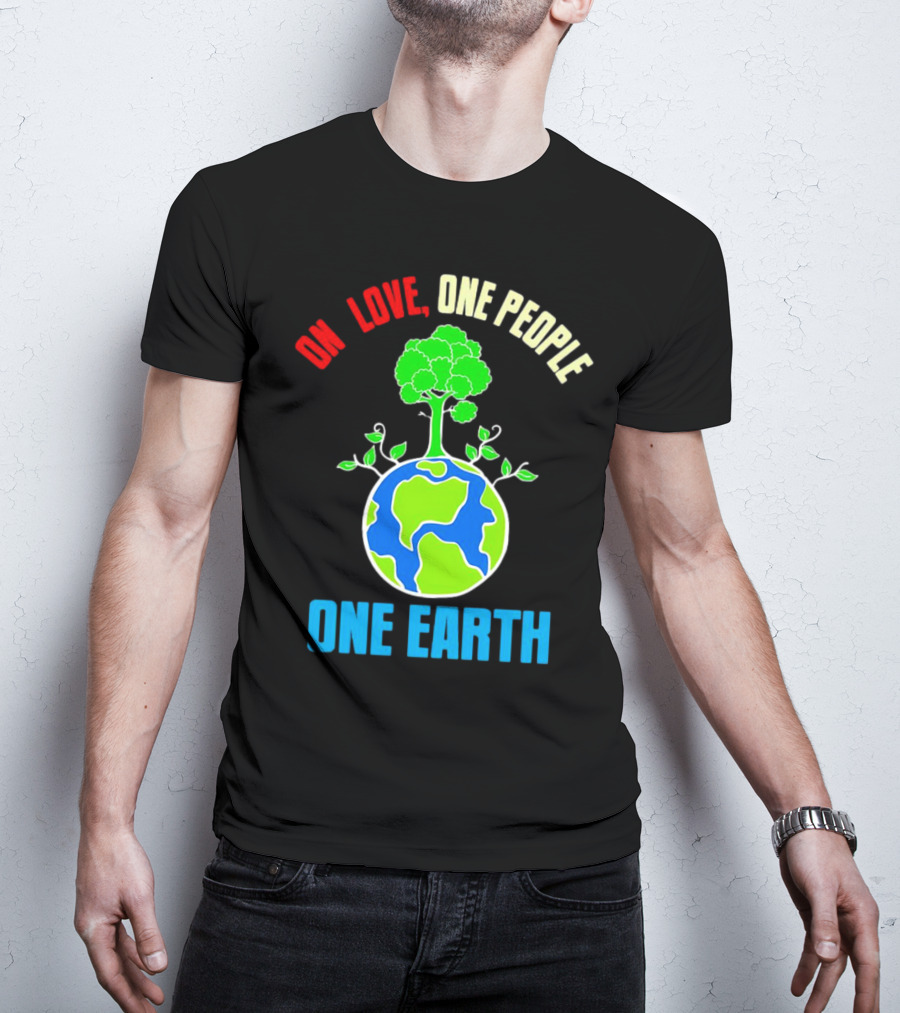 One Love One People One Earth Tree And Planet T-Shirt