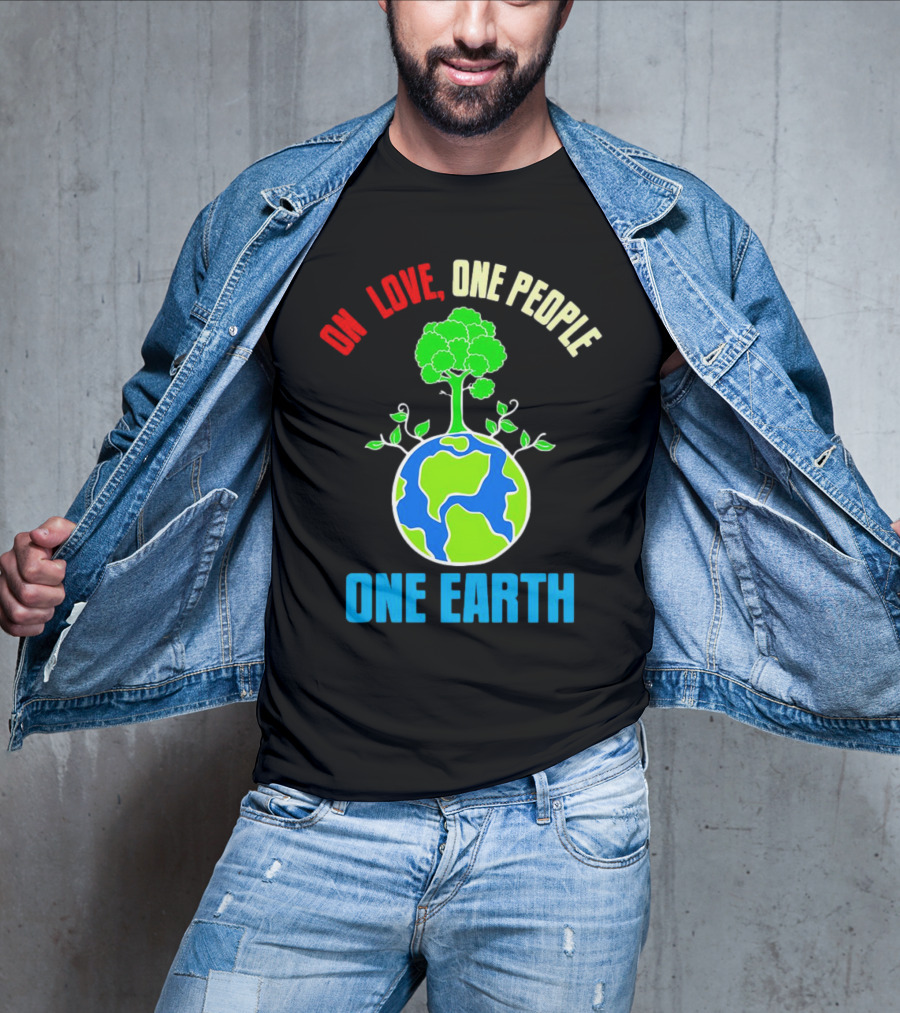 One Love One People One Earth Tree And Planet T-Shirt