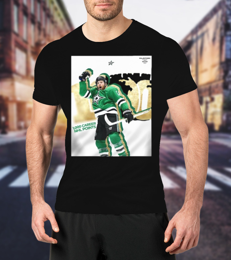 Milestones Joe Pavelski 1000 Career NHL Points Stars T-Shirt