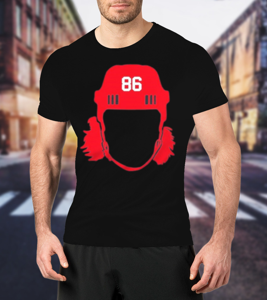 Spittin Chiclets 86 New Jersey Devils Hockey Helmet T-Shirt
