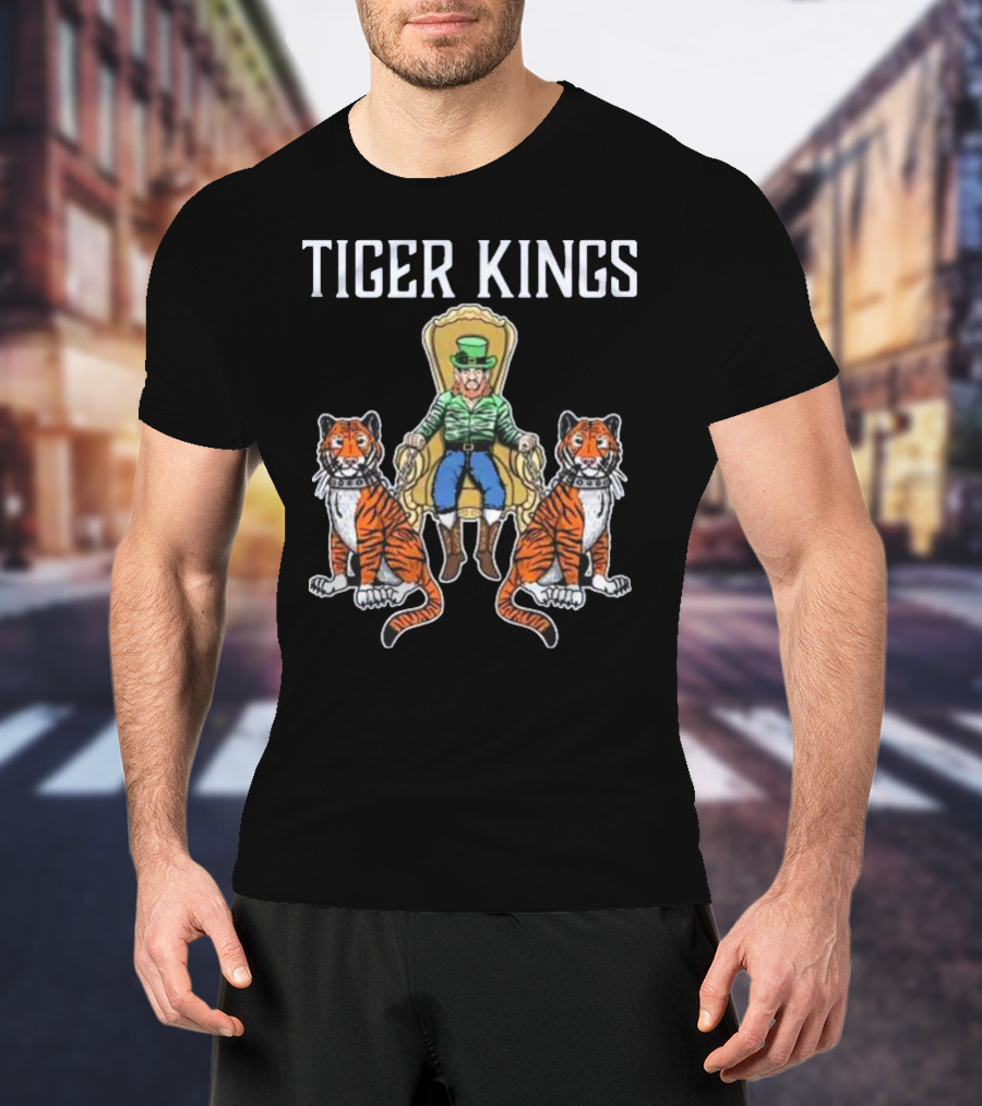 TIGER KINGS Notre Dame Fighting Irish Enthroned With Regal Tigers T-Shirt