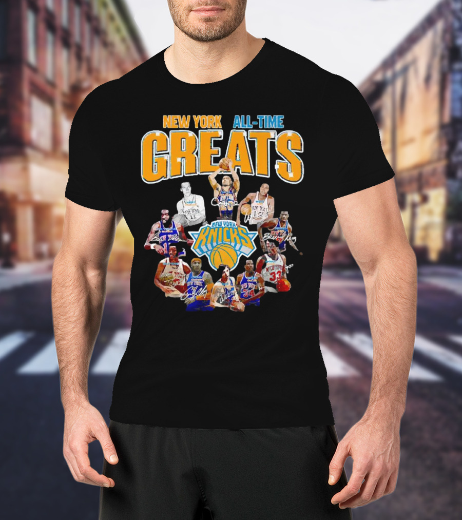 New York Knicks All-Time Greats Signatures T-Shirt