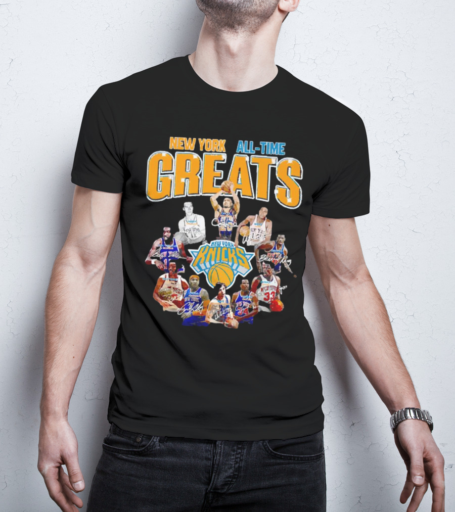 New York Knicks All-Time Greats Signatures T-Shirt