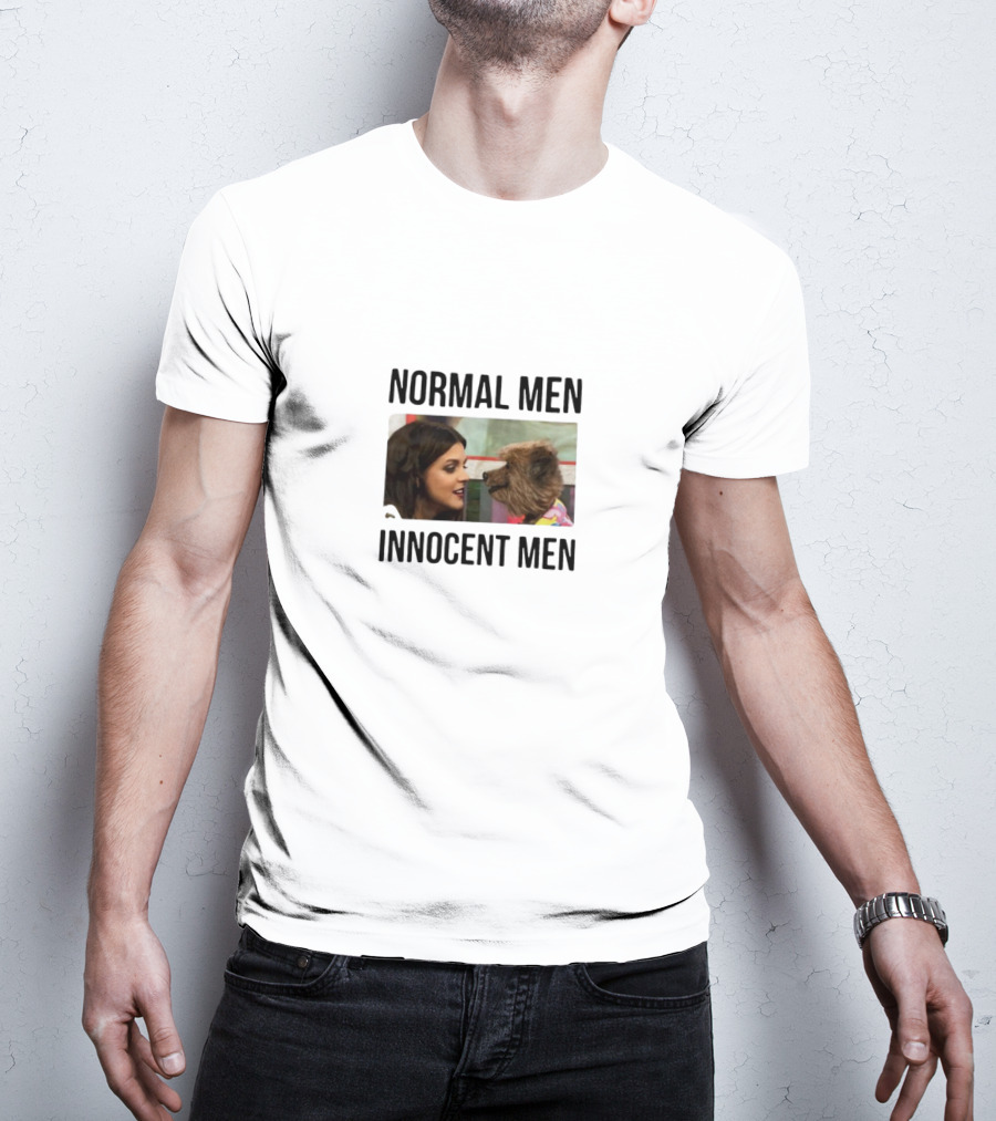 Normal Men Innocent Men Look Conversation With Puppet Dog T-Shirt