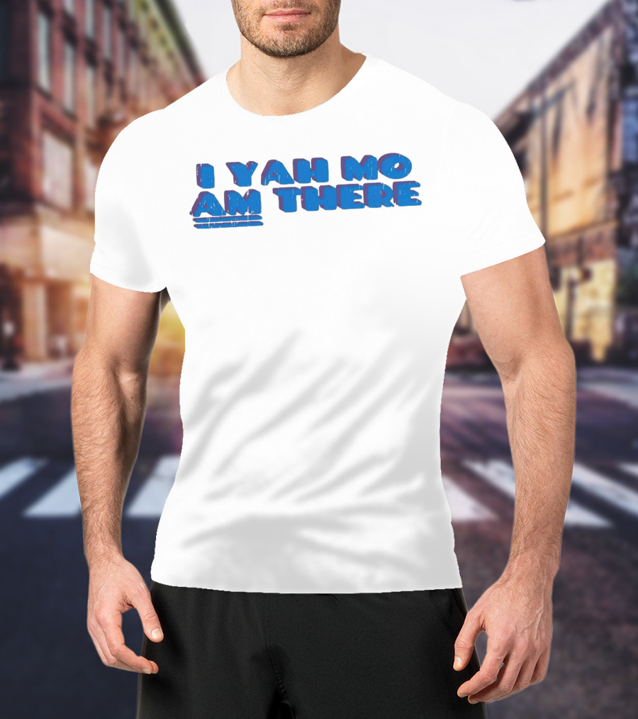 I Yah Mo Am There Text In Blue And Purple 3D Effect T-Shirt