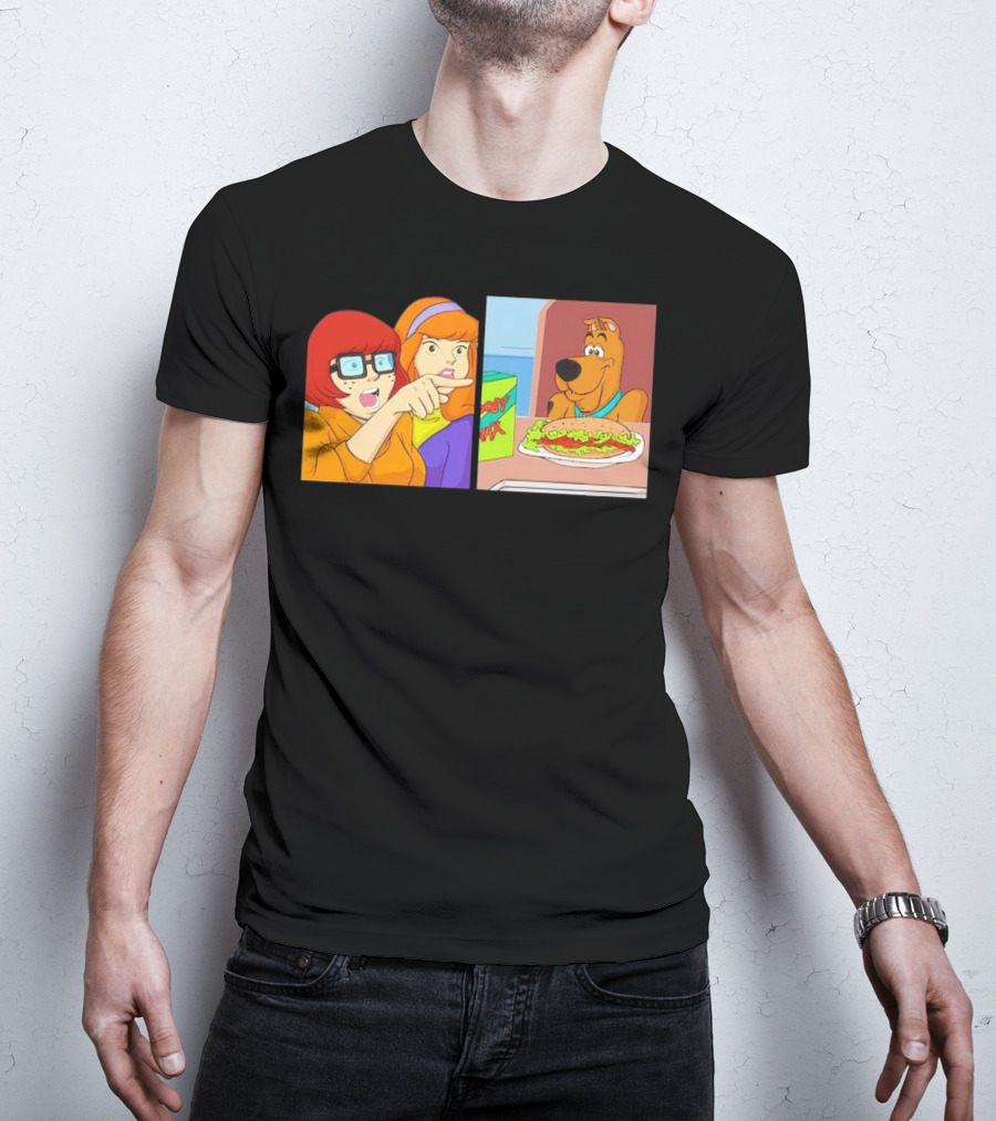 Velma Daphne Scooby-Doo Mystery Incorporated Funny Pizza Reaction T-Shirt