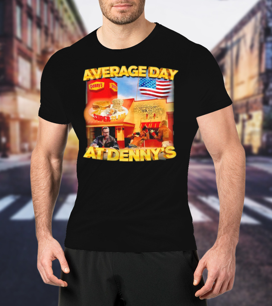 Average Day At Denny’s Super Slam Boxing American Flag T-Shirt