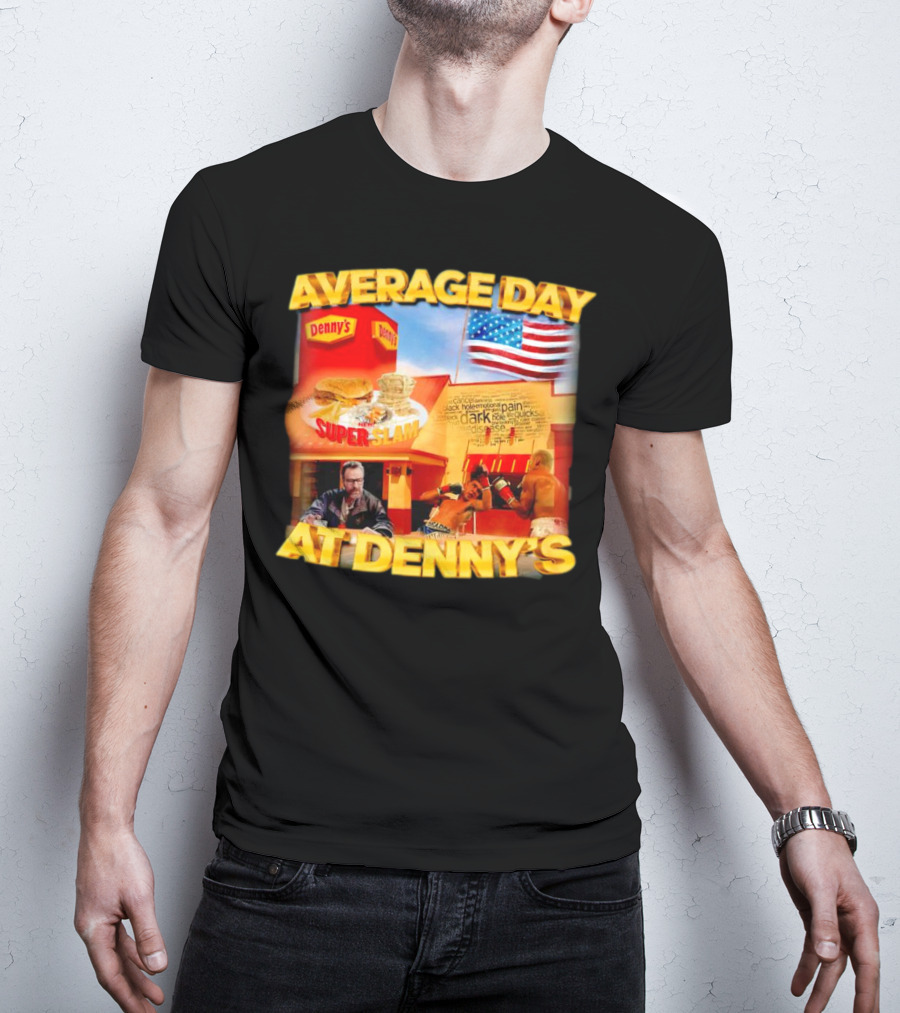 Average Day At Denny’s Super Slam Boxing American Flag T-Shirt