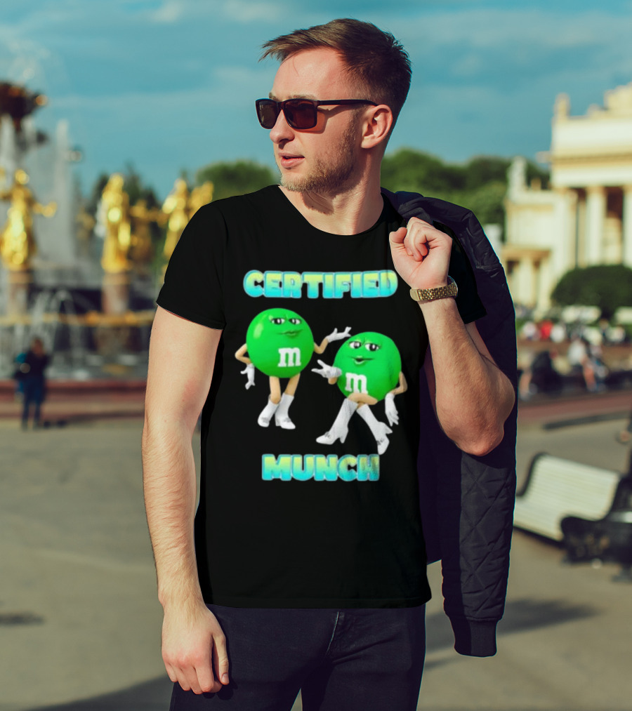 CERTIFIED MUNCH M&M Green Candy Characters Boot Pose T-Shirt