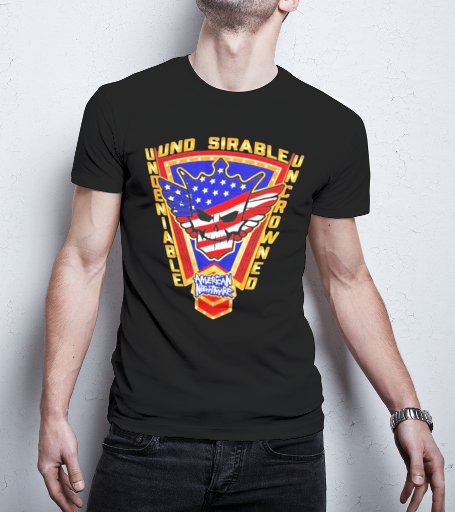 Undeniable Uncrowned American Nightmare Patriotic Skull And Wings T-Shirt