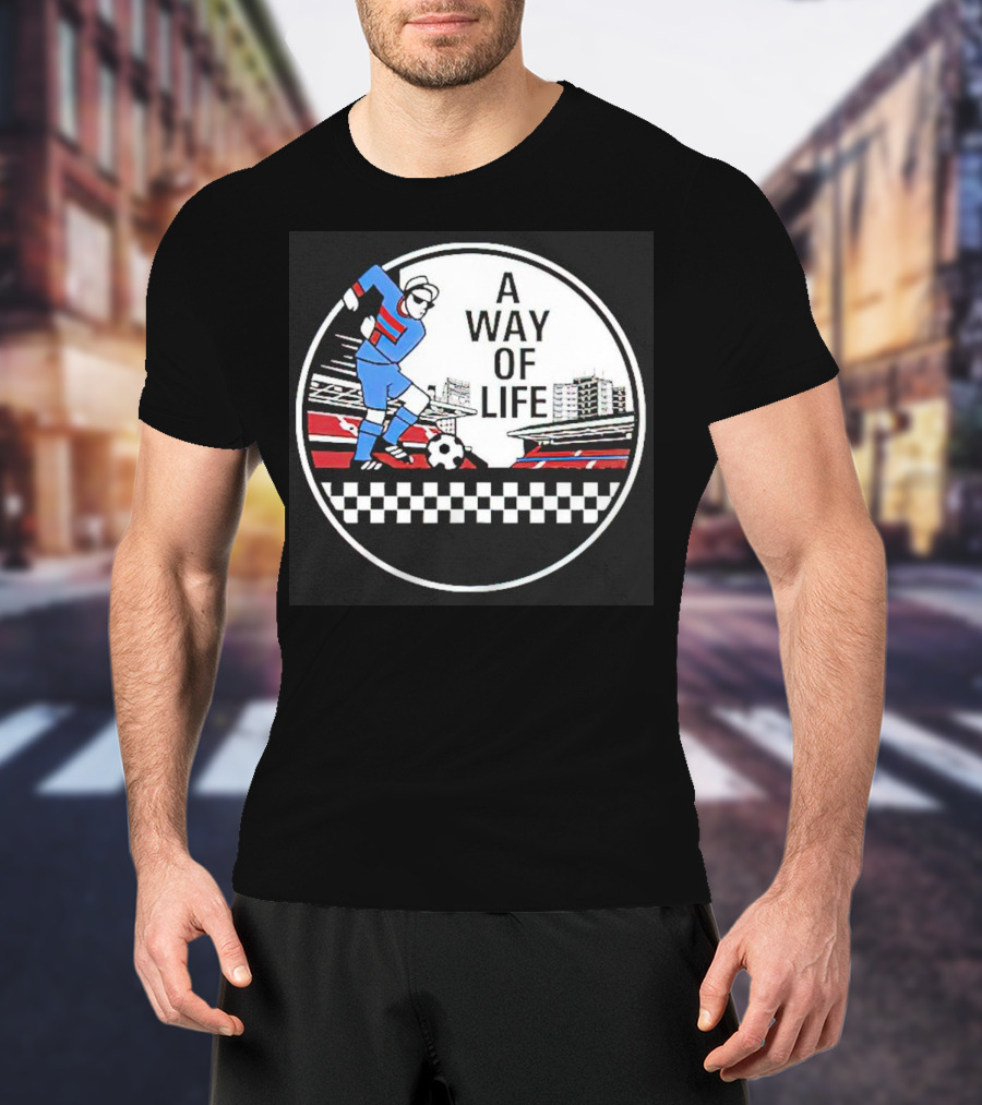 A Way Of Life Football Stadium Cityscape Soccer Player T-Shirt