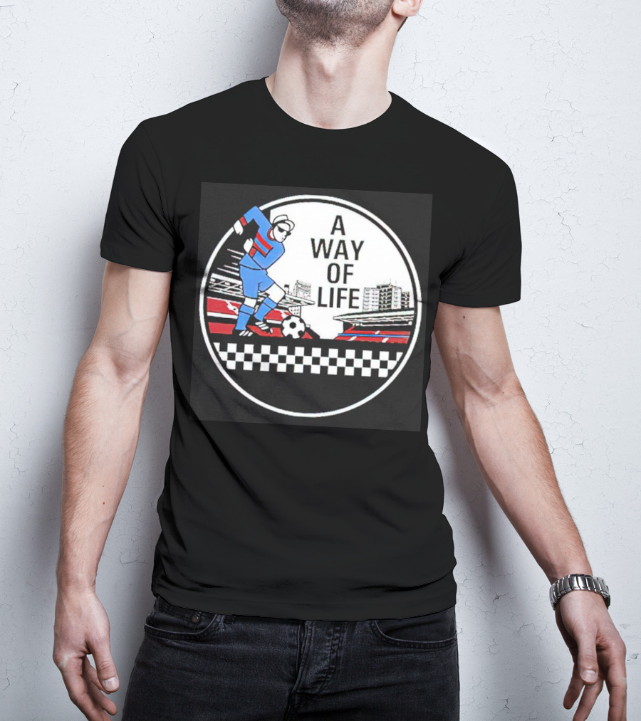 A Way Of Life Football Stadium Cityscape Soccer Player T-Shirt