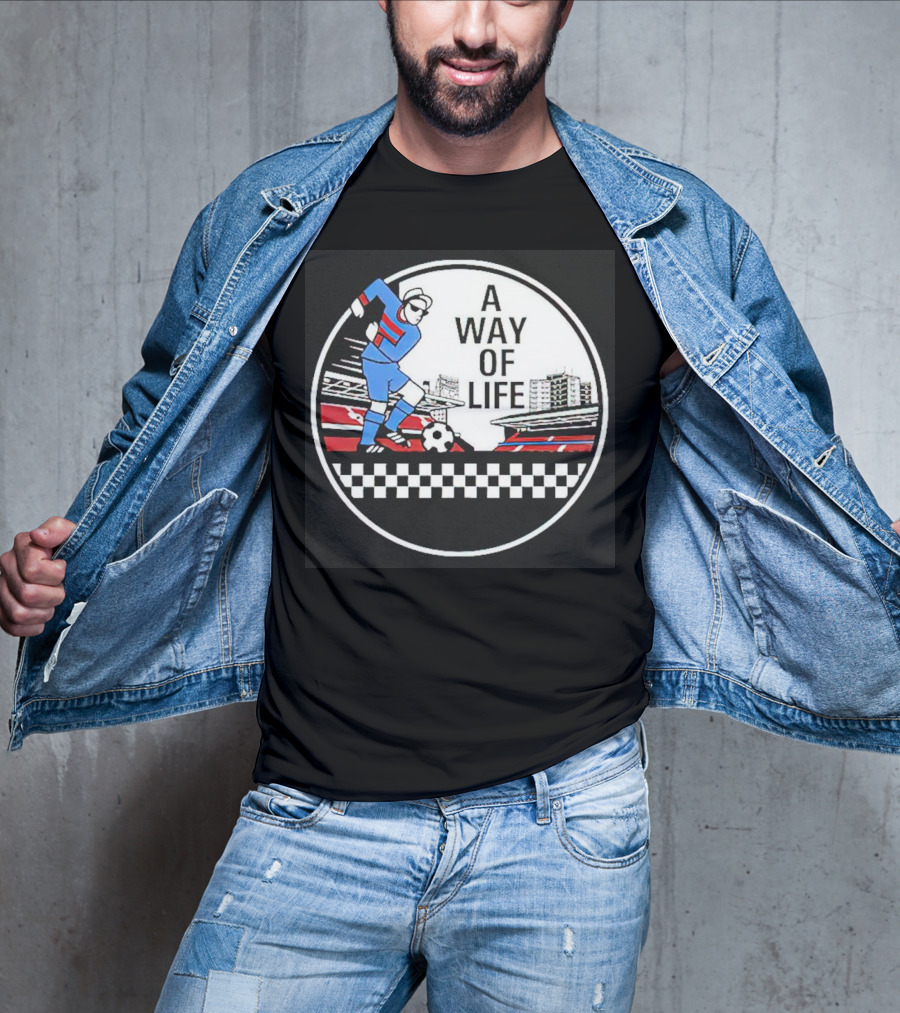A Way Of Life Football Stadium Cityscape Soccer Player T-Shirt