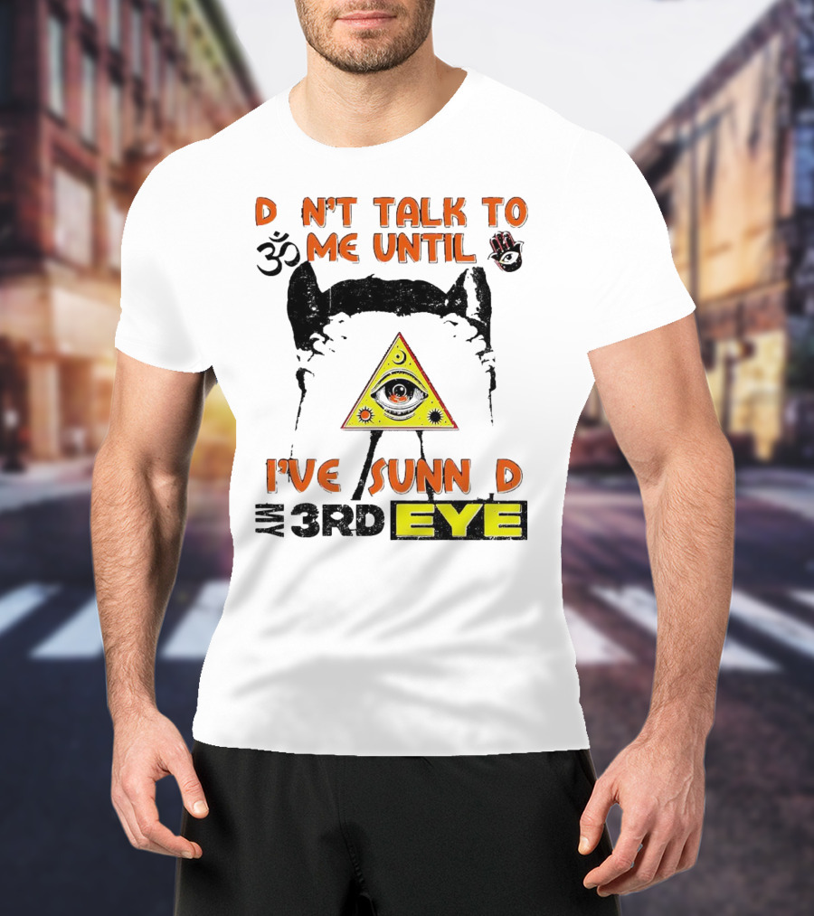 D Nt Talk To Me Until I've Sunn D My 3rd Eye Om Symbol Pyramid T-Shirt