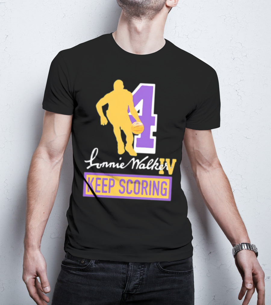 Lonnie Walker IV Keep Scoring Basketball Number 4 T-Shirt