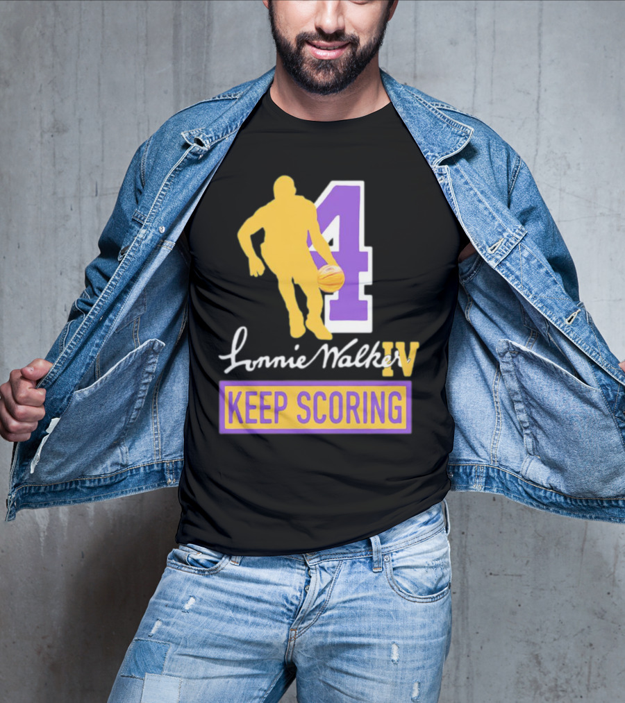 Lonnie Walker IV Keep Scoring Basketball Number 4 T-Shirt