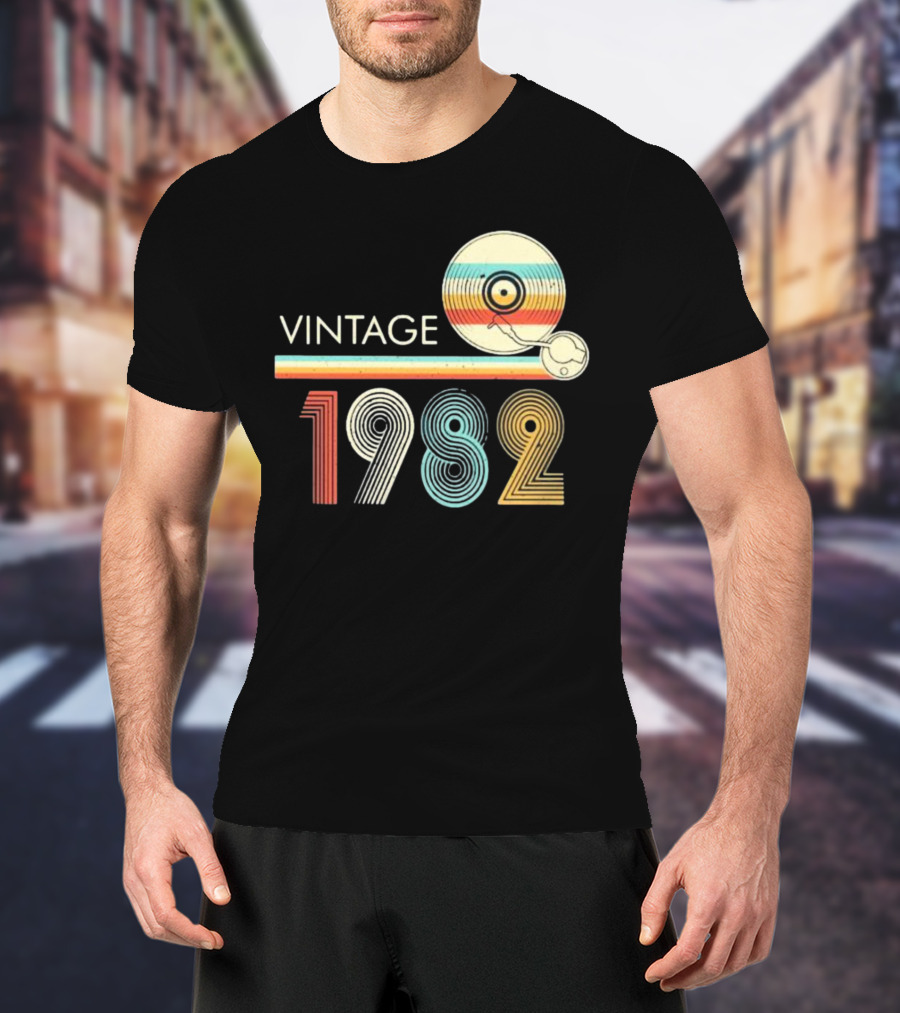 Vintage 1982 Vinyl Record T-Shirt