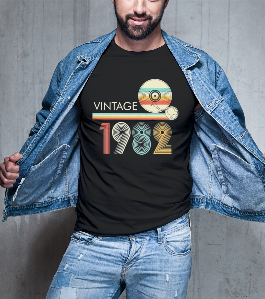 Vintage 1982 Vinyl Record T-Shirt